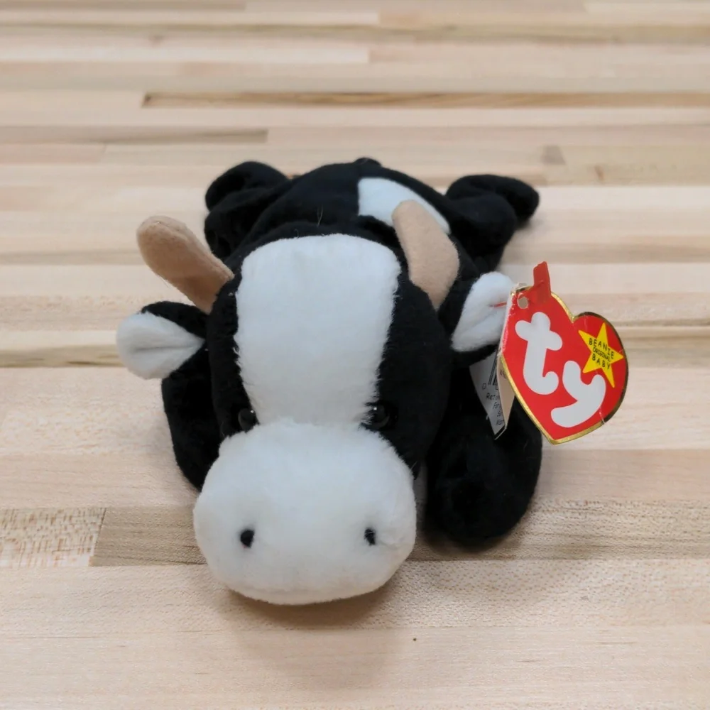 Ty Daisy the Cow Beanie Baby Black & White Spotted Stuffed Animal Plush